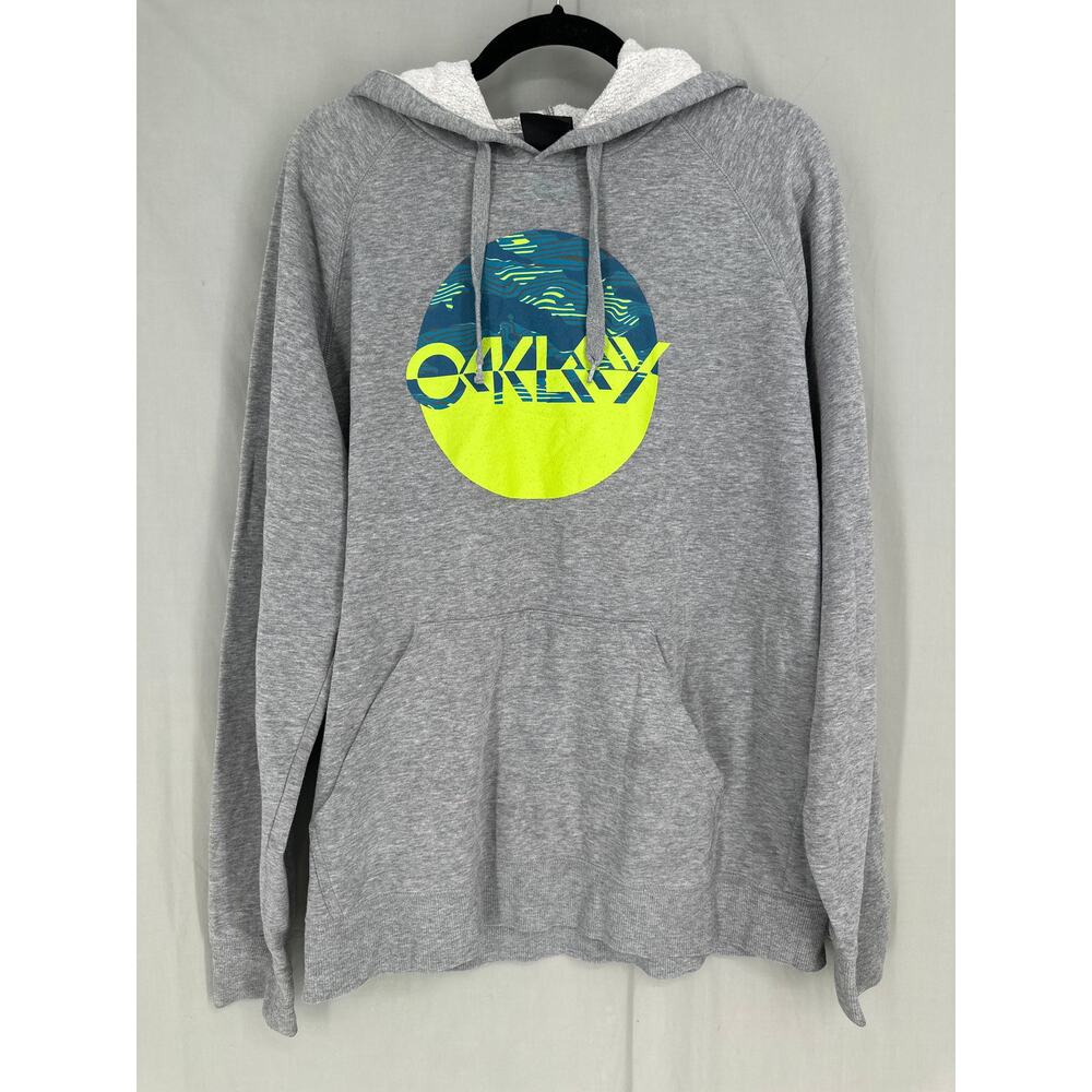 Oakley Gray Hoodie with Blue and Yellow Logo